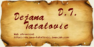 Dejana Tatalović vizit kartica